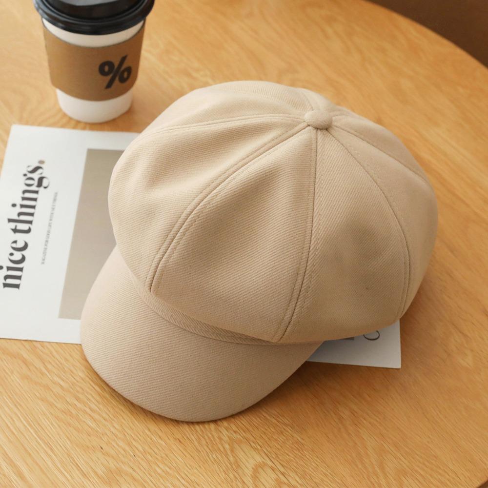 Solid Color Retro Berets Hat Duck Tongue Painter Cap Fashion Vintage Newsboy Cap Girls
