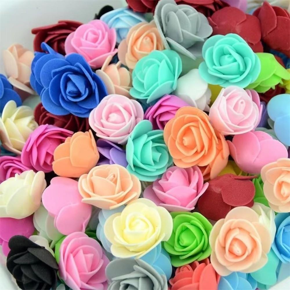 100 шт. Подарок 3,5 см Искусственные Цветы Пенопластовая Головка Цветка Пенопластовая Роза Ручная Работа Для Изготовления Веночков Пенопластовые Головки Роз Свадебная Вечеринка Украшение