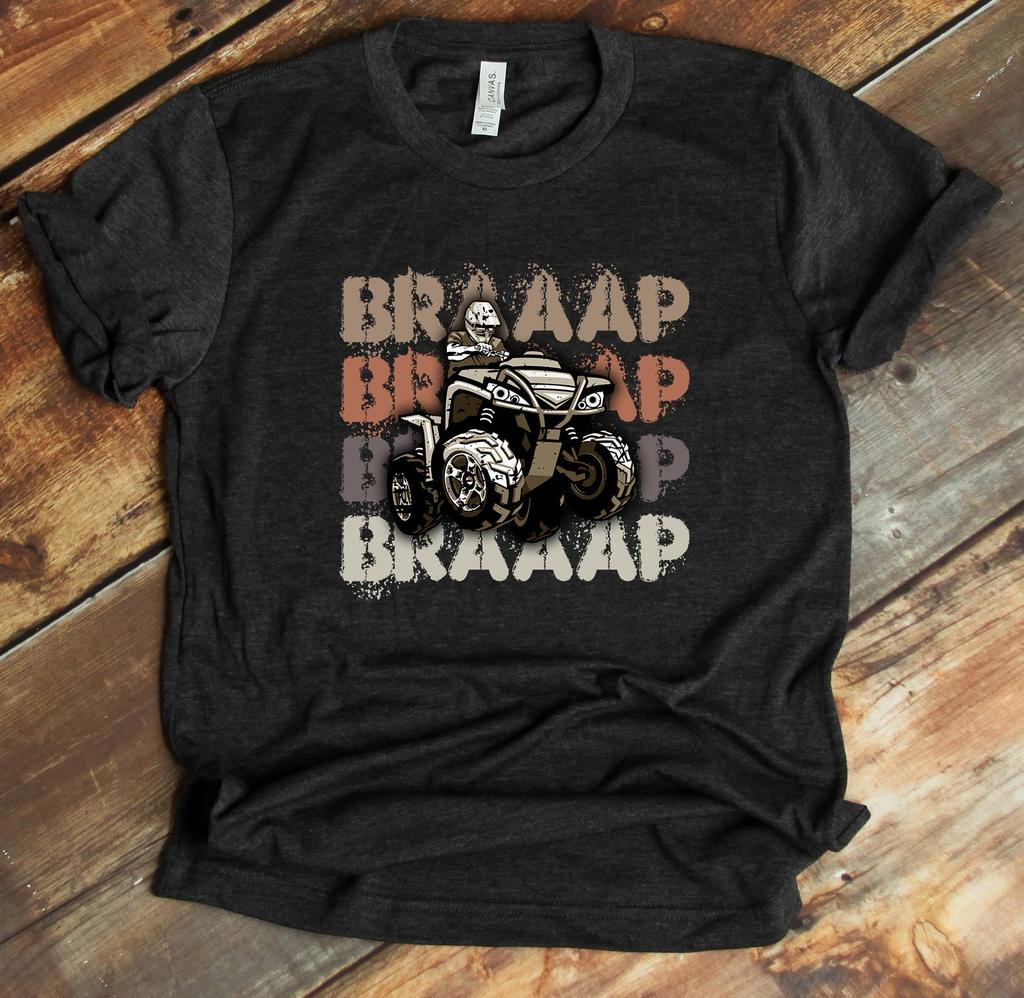 Quad ATV T-shirt, Braaap Shirt, 4 Wheeler Tee, Quad Shirt, Mud Riding Tee, Quad Bike Shirt, 4 Wheeling