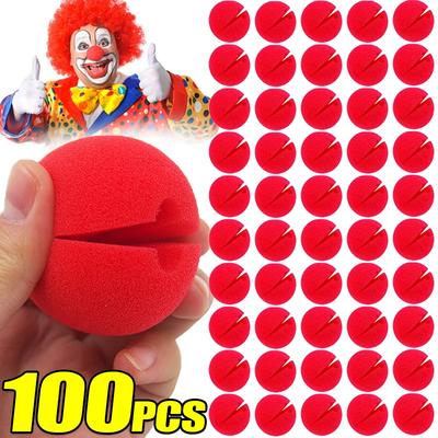 10-100 шт. Красные носы клоуна Поролоновые носы Цирковой магический реквизит Для Рождества Хэллоуина Комический костюм Вечеринка Взрослые Дети Украшение
