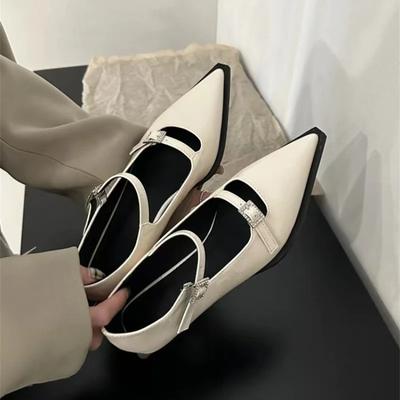 2024 Осень Новые женские туфли с острым носком Элегантные женские туфли на плоской подошве Туфли Мэри Джейн Плоские балетки Повседневные лоферы Неглубокие балетки