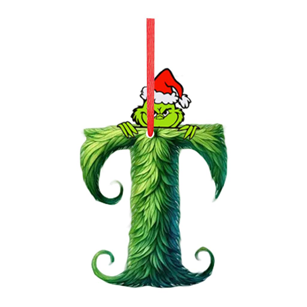 2D 26 букв Рождественские украшения Акриловые плоские Рождественские елки Украшения для дома Украшения