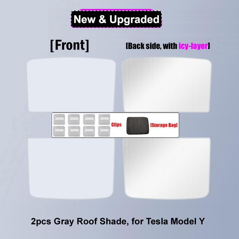 Для Tesla Model Y 3 Highland 2024 Люк на крыше Солнцезащитный козырек Передний и задний козырек на крыше Серебряный слой жалюзи на крыше Аксессуары для затемнения