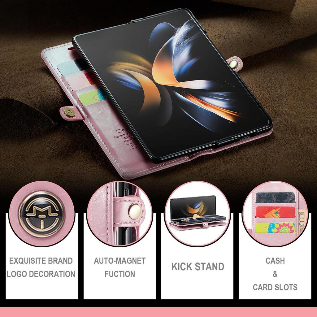 Кожаный чехол-кошелек в стиле ретро для Samsung Galaxy Z Fold 4 3 5 GZ Flip 3 4 5, роскошный магнитный держатель для карт, универсальный защитный чехол-бумажник для телефона