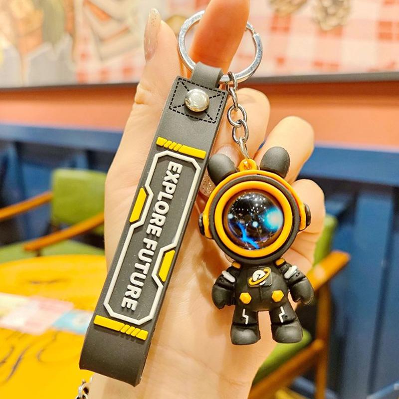 Cartoon Rabbit Keychain Cute Astronaut Rabbit Doll Keyring Bag Pendant Couple Car Keyholder Creative Bag Charm Accessories