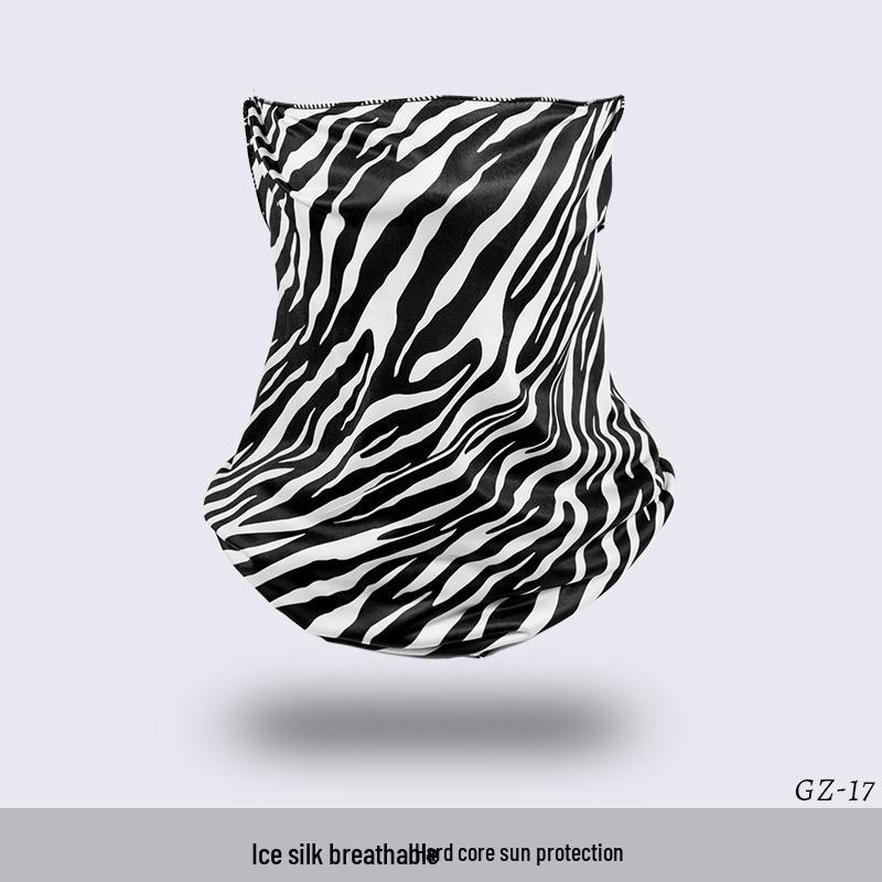 Ice Silk Ear-Hanging Face Mask - Breathable Sunshade & Neck Gaiter for Cycling & Sports