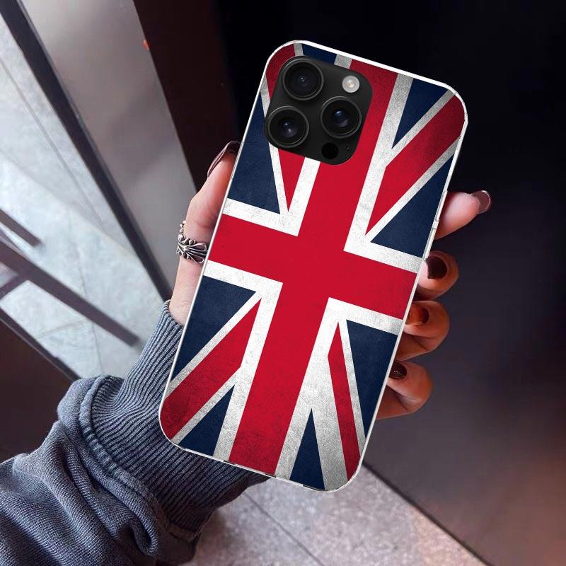 Union Jack England UK Flag Phone Case For iPhone 17 Air 16 15 Pro Max 14 Plus 13 Mini 12 11 Cover 7 8 SE Silicone Shell Print Fu