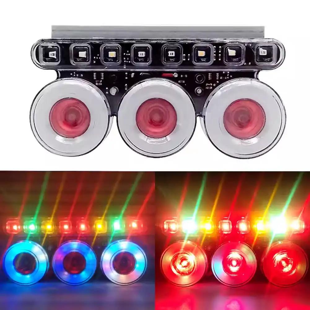 12 В/24 В автомобильный предупреждающий фонарь, семицветный мигающий светодиодный сигнальный фонарь, водонепроницаемый стробоскоп, универсальные задние фонари для грузовиков и прицепов, аксессуары