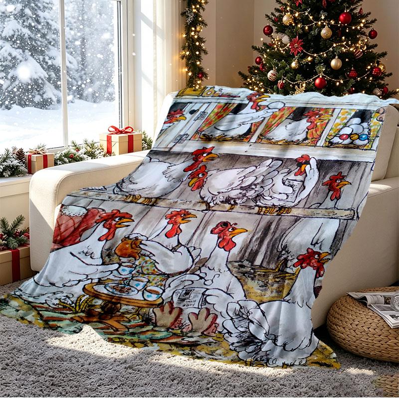 Pettersson und Findus Pattern Blanket for Home Decoration, Bed, Sofa, Car Travel, Camping, Suitable for All Seasons, Birthday Christmas Gift