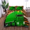 3D European Trucks Bed Linen Set King Queen Double Full Twin Single Size Teal Duvet Cover Set
