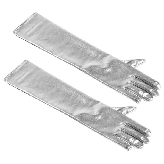 Косплей Вечеринка Сценическое Выступление Женские Длинные Перчатки из Искусственной Кожи с Блеском на Пальцы