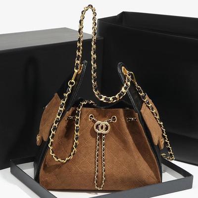 Женская сумка в стиле Сяосян, легкая роскошь, модная сумка-ведро, сумка под мышкой, сумка на одно плечо