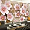 Peach Blossom Large Mural Wall Paingting 3D Abstract Pink Flower Custom Photo Wallpaper Stereoscopic Murals Wall Paper