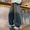 Teenagers Boys Jeans Children Wide Leg Denim Pants for Kids Loose Pockets Trousers Spring Autumn