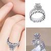 2 Pcs Full Diamond Inlaid Ring, Luxury Diamond Microinlaid Engagement Wedding Band Ring
