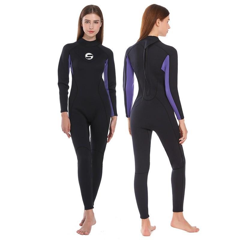 Womens 3mm Full Wetsuit Scuba Diving Snorkeling Surfing Swimming Warmth UV Protection