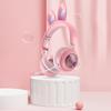 Милые Светящиеся Bluetooth-наушники с ушками кролика и выдвижным микрофоном для девочек, для музыки и прямых трансляций