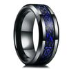 Fashion 8mm Black Brushed Titanium Stainless Steel Rings for Men Women Rose Gold Color Step Edge Men Rings Wedding Party Jewelry