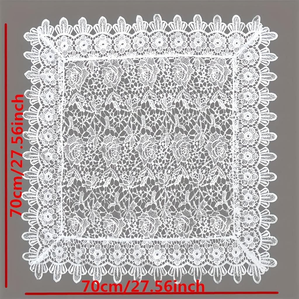Элегантная водорастворимая белая кружевная скатерть с вышивкой, чайные скатерти, коврик для стола, свадебная скатерть, кухонная посуда, вечерние рождественские украшения