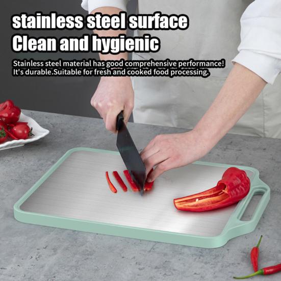 Разделочная доска из нержавеющей стали, двухсторонняя, большая, противоскользящая, разделочная доска для приготовления пищи