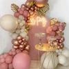 Balloon Garland - Unspecified - Rose Gold White Grey - 130 Pieces - Party Decoration - Birthday