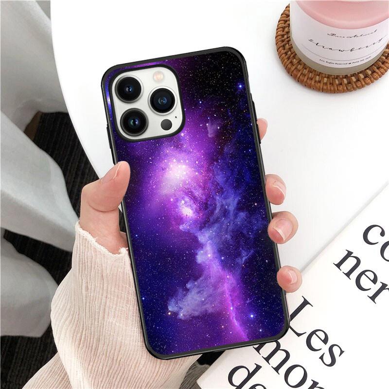 Blue Purple Pink Space Night Sky Phone Case For Iphone 14 13 12 11 Pro Max Case For Iphone 14 13 Pro XS MAX X XR Case
