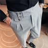 Men's Korean Style High-Waisted Straight Casual Trousers - Fashionable and Trendy Naples Design.