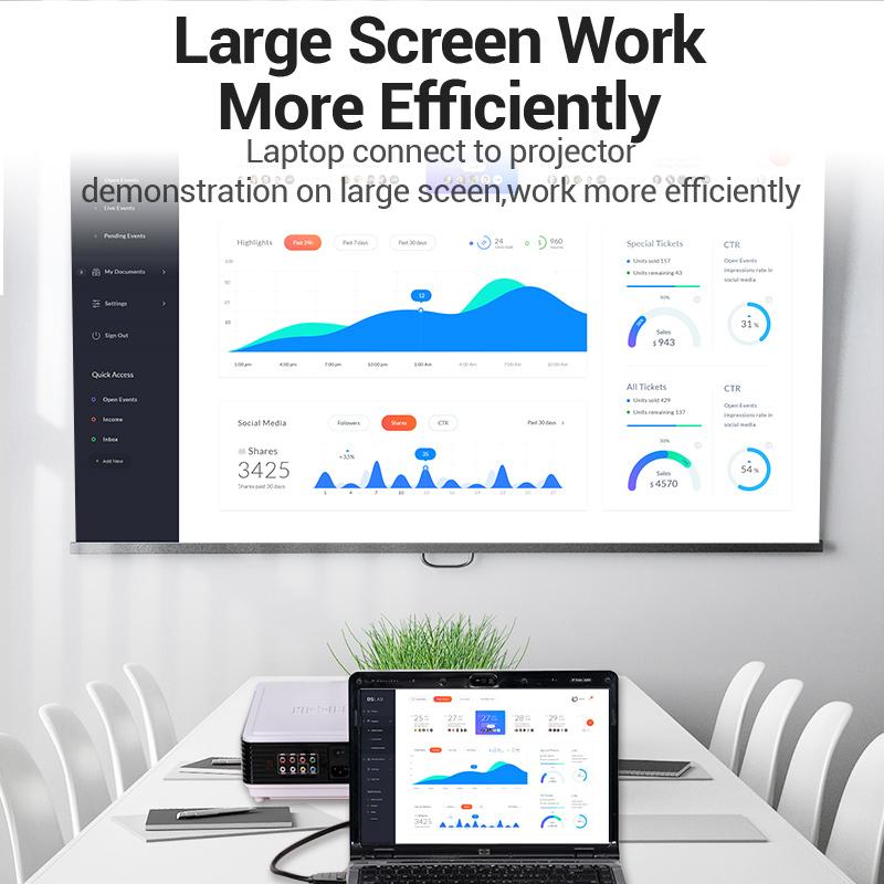 Vention Displayport-кабель VGA 1080P DP-VGA конвертер между мужчинами для ноутбука, проектора, монитора, порт дисплея к адаптеру VGA