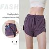 Women's Quick-Dry Two-Piece Yoga Shorts with Liner and Pockets