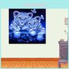 Изысканная картина своими руками, полный круг с тиграми и бабочкой, с 3D-вышивкой, для элегантного домашнего декора