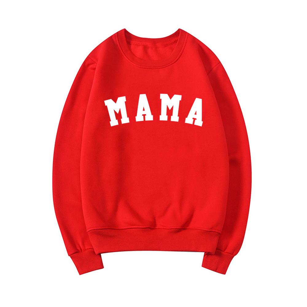 Mama Sweatshirt Mom Hoodie Mama Long Sleeve Pullovers Mom Birthday Gift Pregnancy Announcement Sweatshirts Casual Tops Hoodies