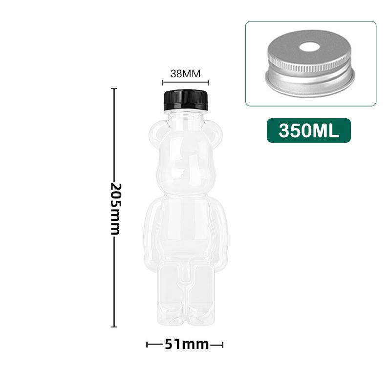 Мультяшная бутылка чая с молоком, кукольный медведь в форме прозрачной утолщенной бутылки сока