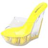 Sexy Ultra-high Heel Cool Slippers High Transparent Slope Crystal Waterproof Platform Sexy Open-toed Sandals WZ