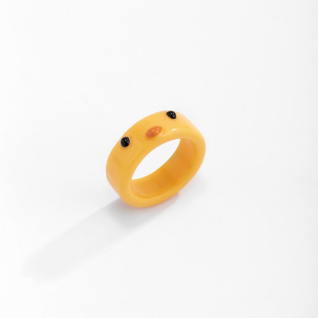 Милое и крутое трендовое кольцо из смолы с лягушкой, простое трехмерное цветное украшение, ювелирное изделие