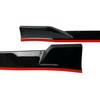 Комплект боковых юбок в спортивном стиле TRD для Toyota Camry 2018-2022 - Черный с красной окантовкой