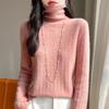 Women Sweater 100% Wool Turtleneck Knit Pullover Thick Winter Jumpers Female Knit Tops