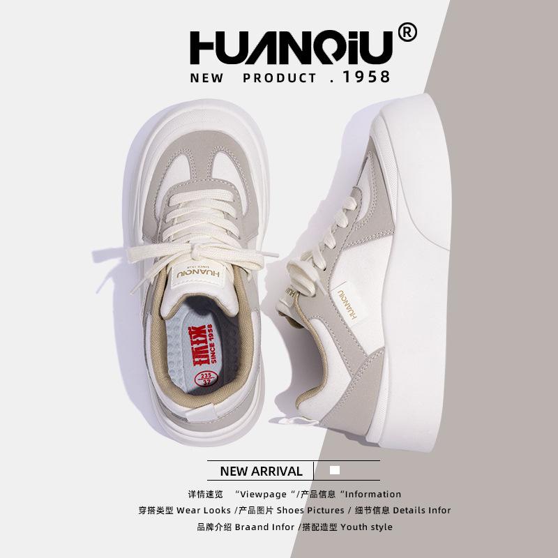Global versatile niche platform shoes women's ZHQ68210 spring new retro Hong Kong style women's shoes trendy casual board shoes