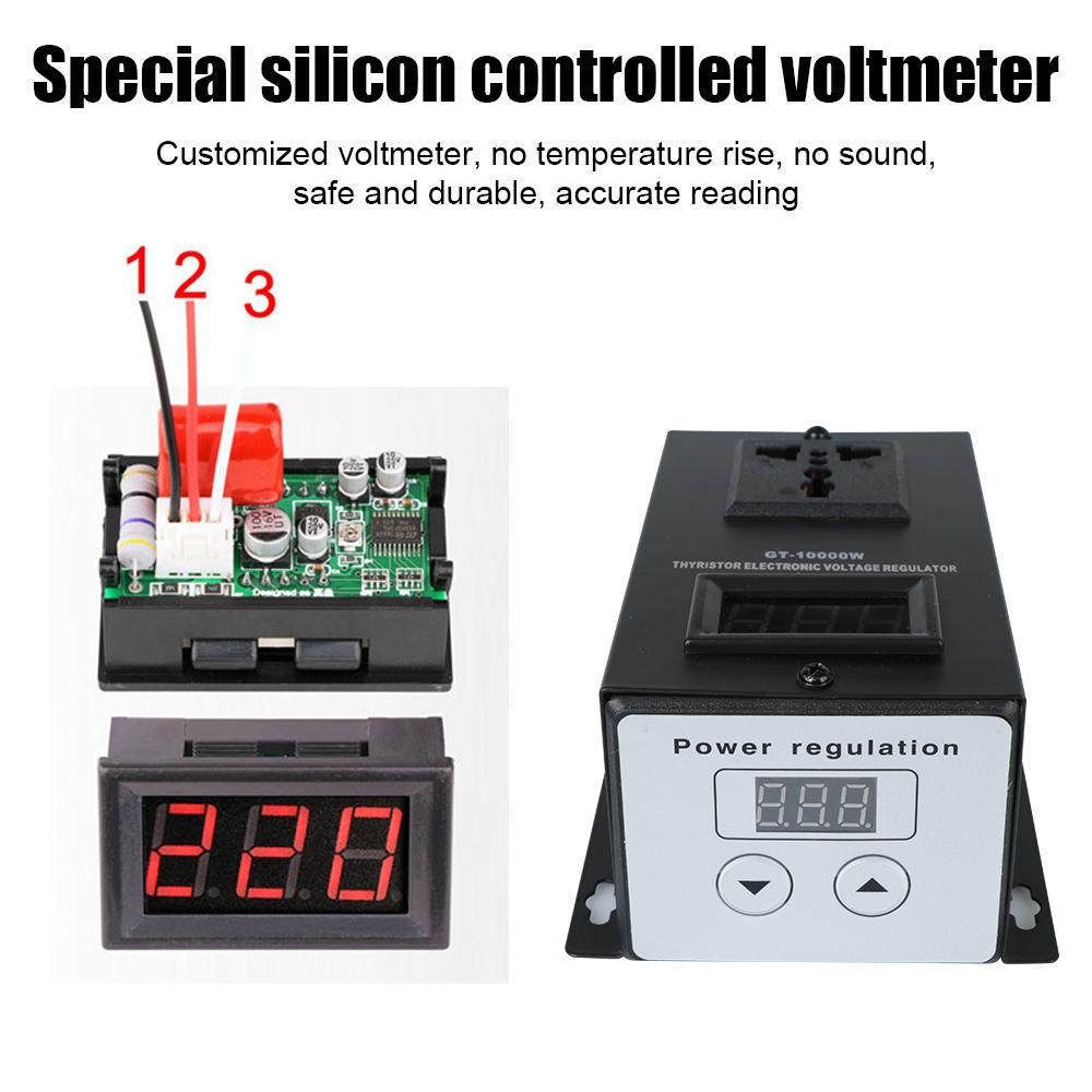 Регулировка скорости температуры ЕС вилка диммер термостат SCR AC 220V 10000W электронный регулятор напряжения тиристорный контроллер высокой мощности затемнение