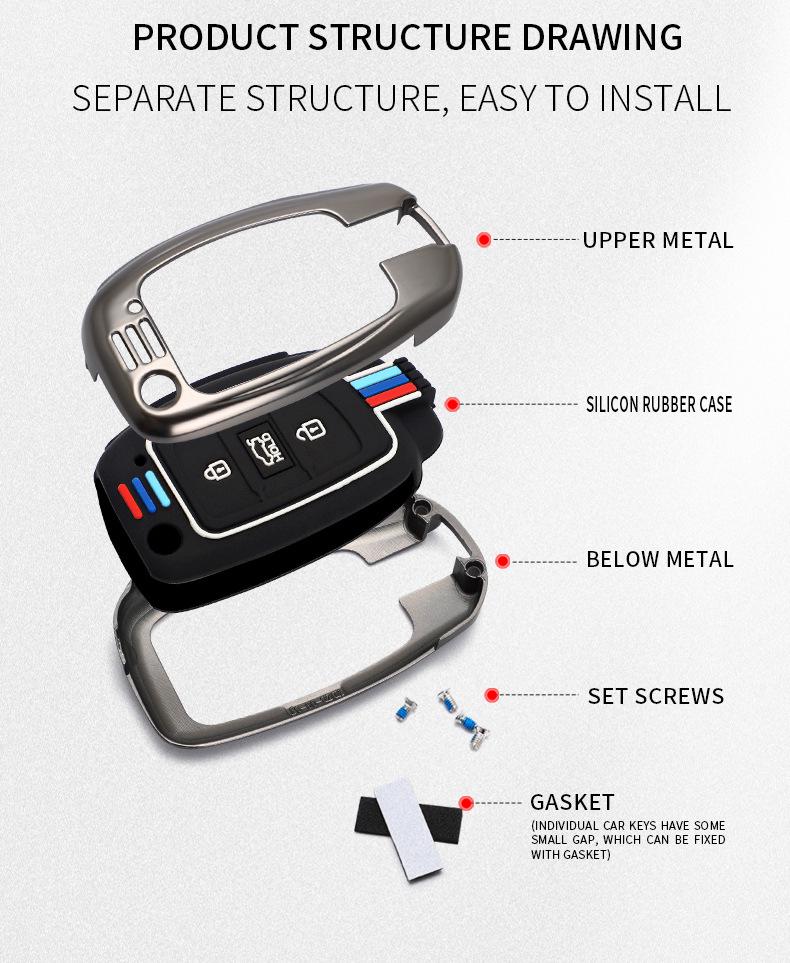 Чехол для ключа Hyundai для ix35, ix25, Mistra, Elantra, Reina, Tucson, сумка для ключа с пряжкой