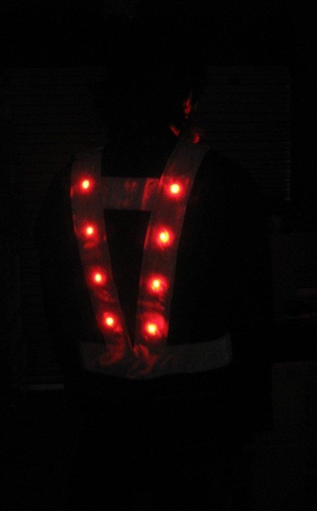 Ichinen Access Beruf SECURITY Средства безопасности Светодиодный светоотражающий жилет темно-синий x белый 87431 Высокая капсула с батареей