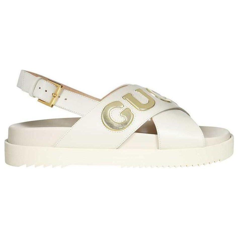 Gucci Женская сандалия 'White Metallic Gold' Женская 738691 AAB3K 9267