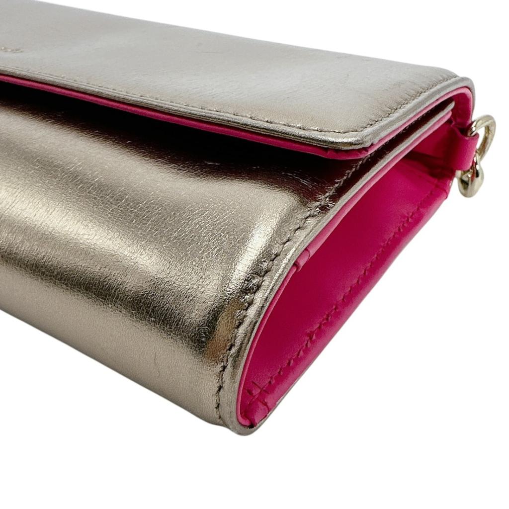 Kate Spade Тройное портмоне Мини-сумка Длинное портмоне Золотой x Розовый Женская Б/у