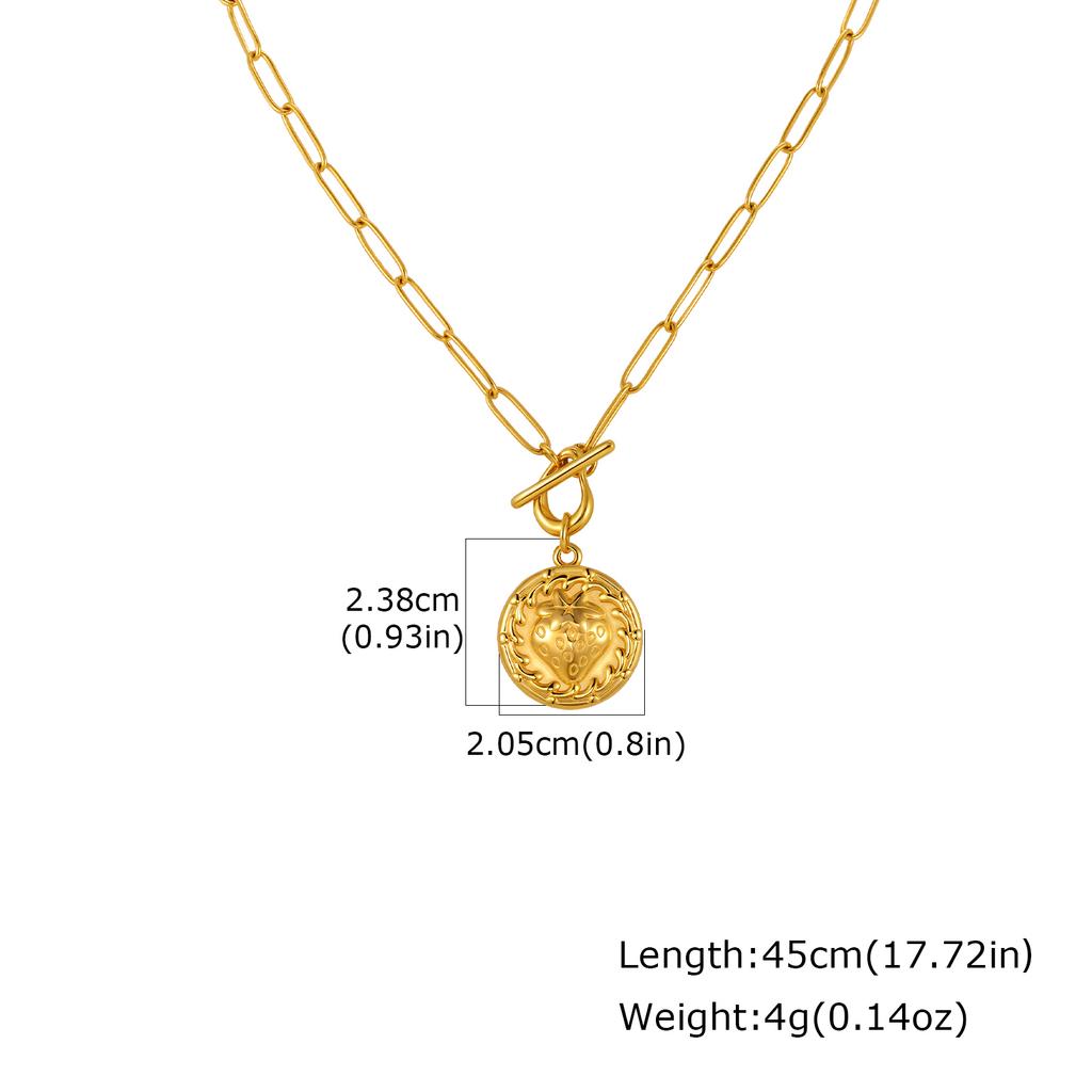Trendy Chic Shell Conch Strawberry Heart Pendant Stainless Steel OT Buckle Square Chain Necklace for Women Jewelry Gifts