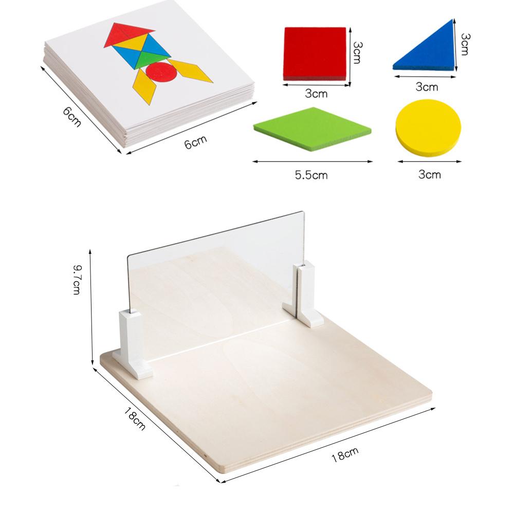 Montessori Creative Building Blocks for Kids, 3D Mirror Imaging Puzzle Space Logical Thinking Trainting Matching Intellectual Ga