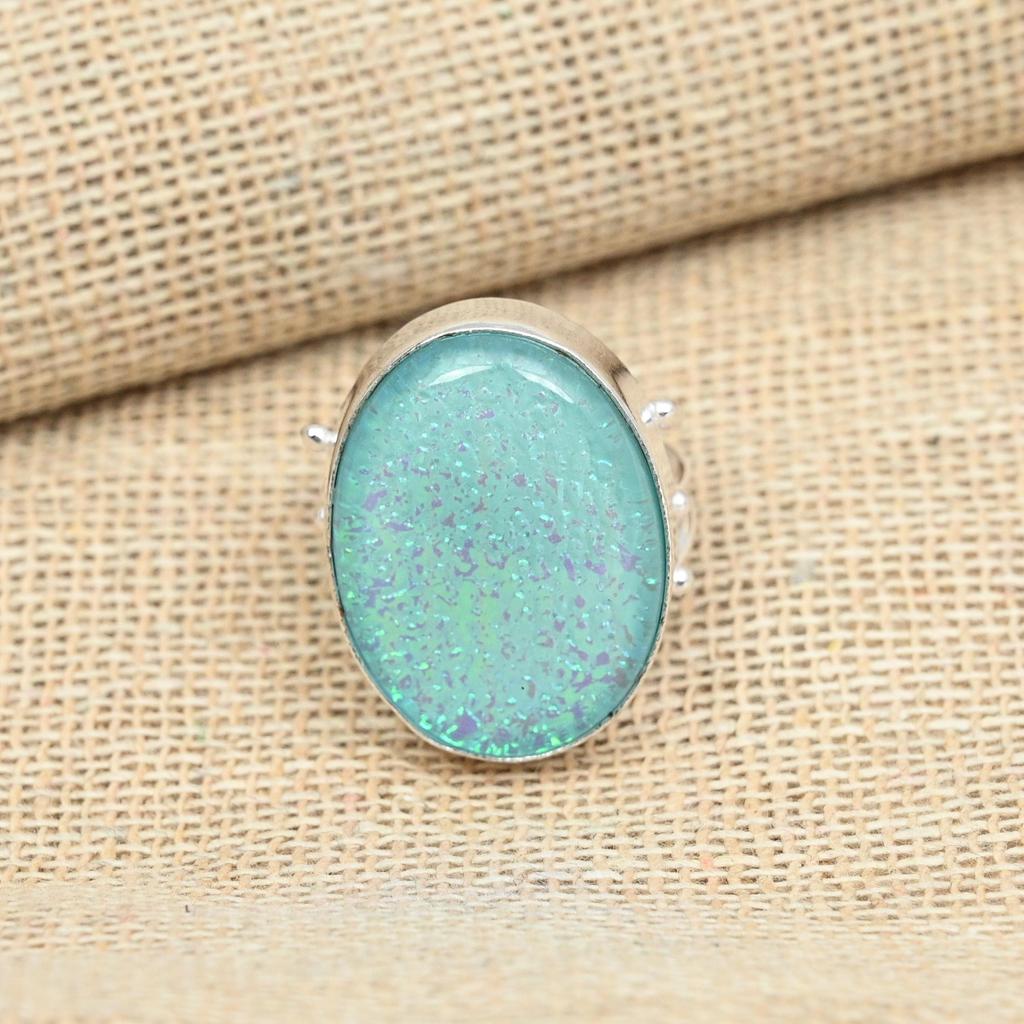 Элегантный синий тройной опал, твердое серебряное кольцо ручной работы 925, женское кольцо для нее