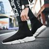 Brand Unisex Socks Shoes Breathable High-top Women Shoes Flats Fashion Sneakers Stretch Fabric Casual Slip-On Ladies Shoes 36-46