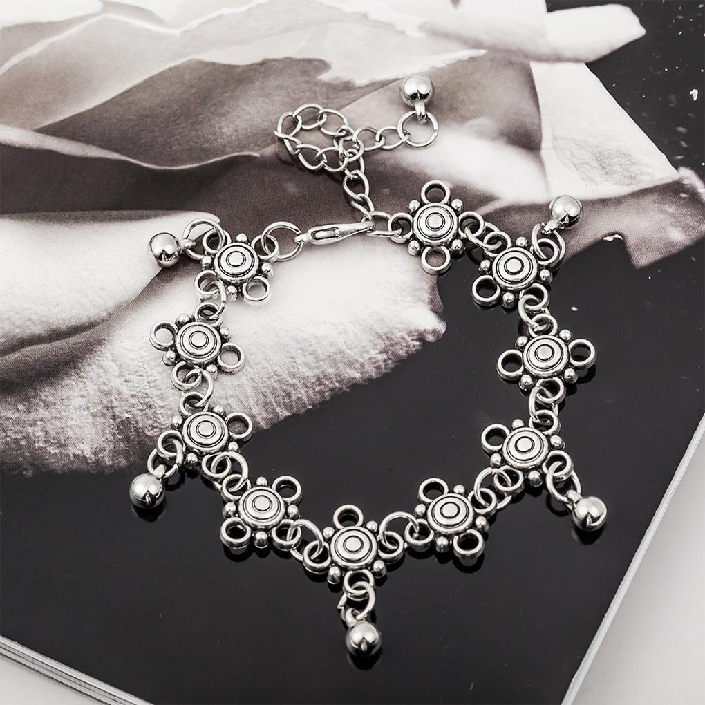 Women Vintage Chain Hollow Foot Anklet Water Drop Tassel Jewelry Decoration Gift