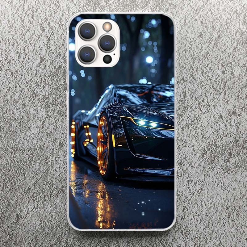 Крутой Мужской Мужчины Спортивные Автомобили Печать Мягкий Чехол для iPhone 17 Air 16 16E 15 14 Plus 13 Mini 12 11 Pro Max Оболочка Телефона SE 7 8 Узор C