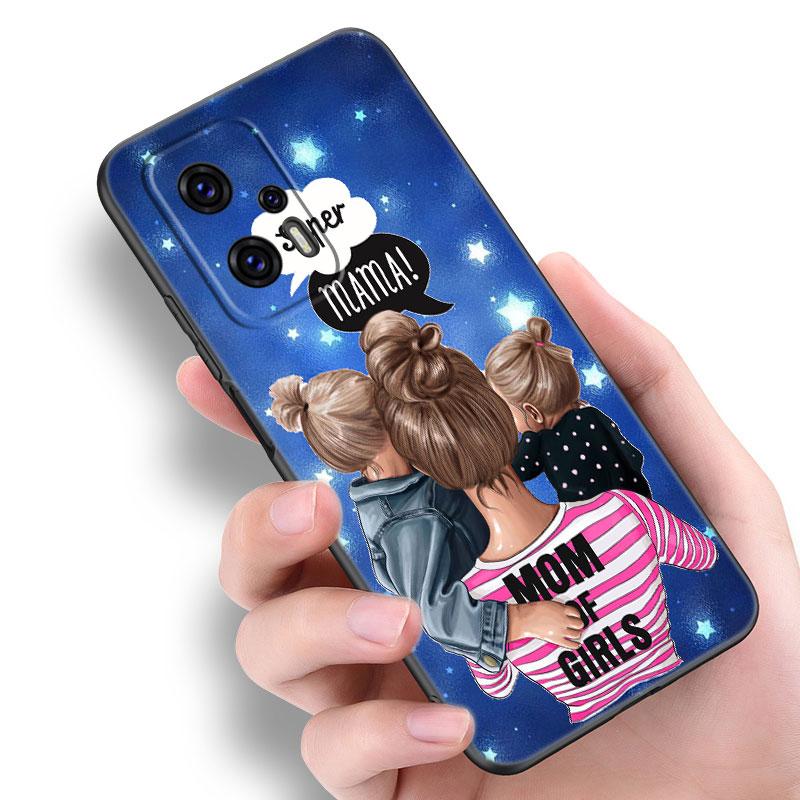 Чехол для телефона для мамы и девочки для Xiaomi POCO F2 F3 M2 M3 M4 X3 X4 Pro NFC F4 GT 5G F1 X2 C3 C31 C40 M5S, мягкий черный чехол из ТПУ