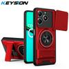 KEYSION Магнитный чехол для телефона OPPO Realme C61 C63 Защита камеры со сдвижной крышкой Вертикальная подставка 360 Кольцо Ударопрочная задняя крышка